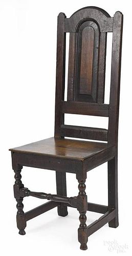 English William & Mary oak wainscot dining chair
