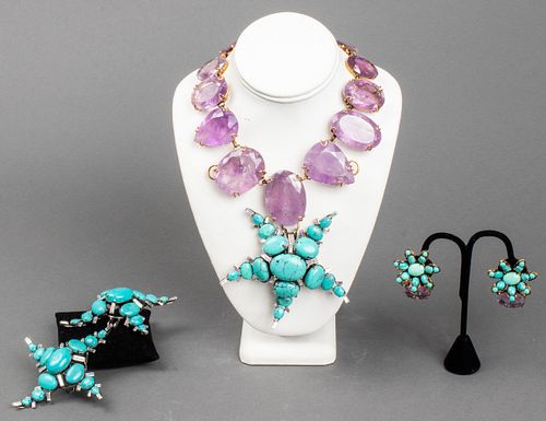 Iradj Moini Amethyst & Turquoise Jewelry Suite, 5
