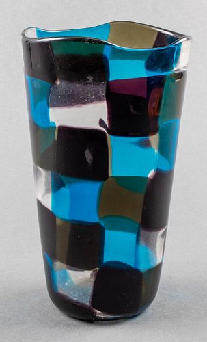 Fulvio Bianconi for Venini Pezzato Glass Vase