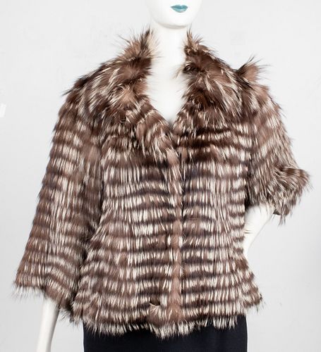 Casa Lopez Satin And Fox Fur Coat