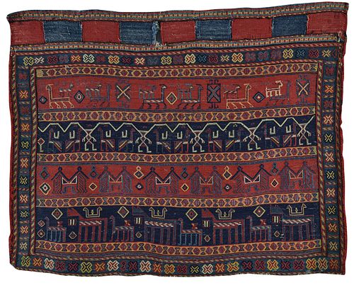 Luri Bag Front, Persia, mid 19th century; 3 ft. x 2 ft. 6 in.