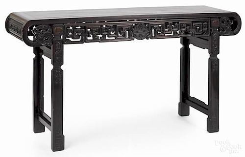 Chinese carved hardwood altar table, ca. 1910