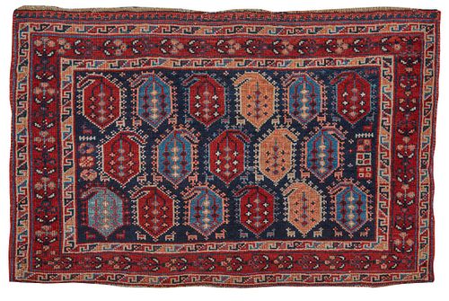 Afshar Bag Face, Persia, ca. 1900; 2 ft. 7 in. x 1 ft. 8 in.