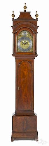 New Jersey Queen Anne walnut tall case clock, ca