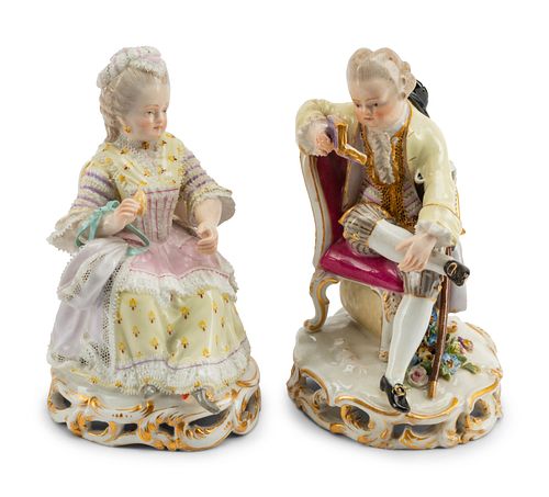 A Pair of Meissen Porcelain Figures