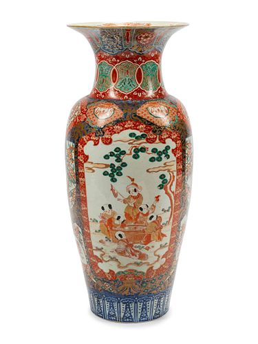 A Large Imari Palette Porcelain Vase