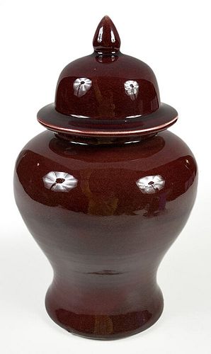 Chinese Sang de Boeuf Covered Jar