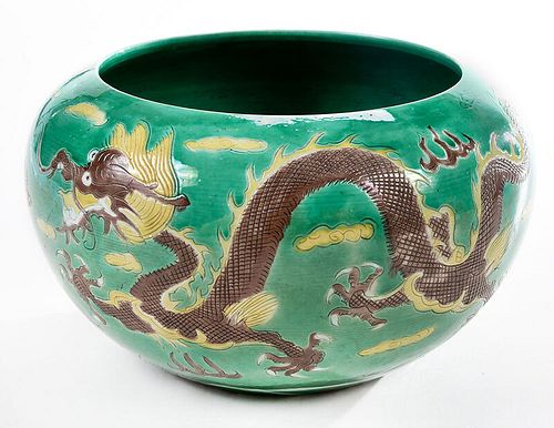 Chinese Susancai Dragon Decorated Porcelain Bowl 