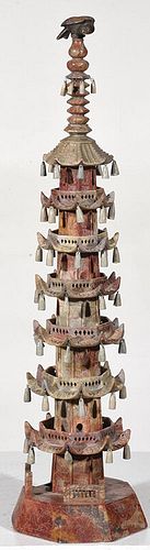 Asian Carved Soapstone Model of Pagoda