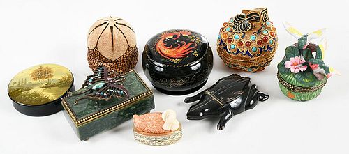 35 Assorted Small Lidded Boxes