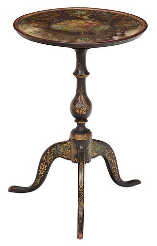 American Stenciled and Painted Candlestand