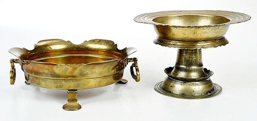 Baroque Brass Tazza and Footed Warming Dish