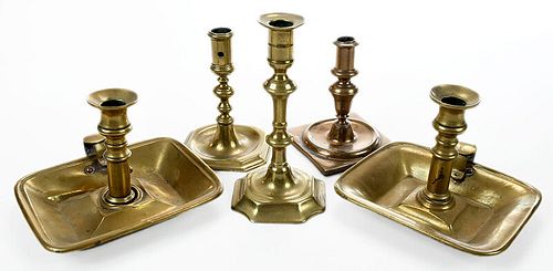 Five Brass Candlesticks