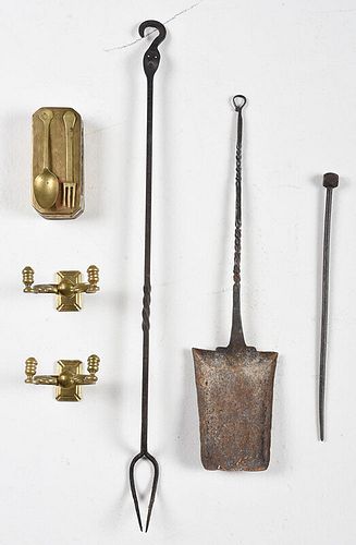 Group of Assorted Brass and Iron Items