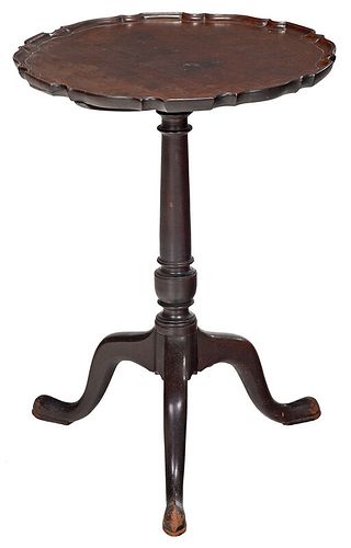 George III Carved Mahogany Pie Crust Candlestand