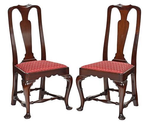 Pair of Queen Anne Style Mahogany Side Chairs