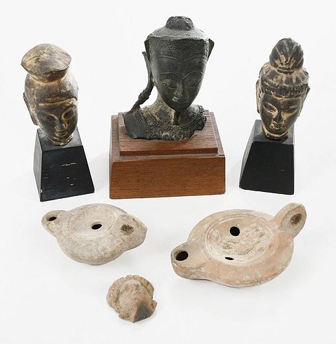 Six Terracotta and Bronze Figures and Objects