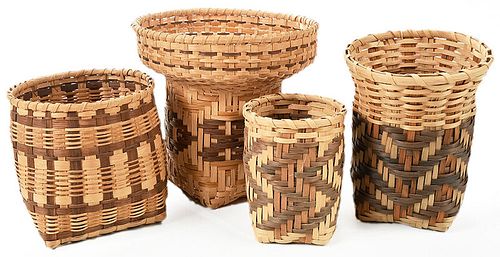 Four Carol Welch Cherokee Baskets