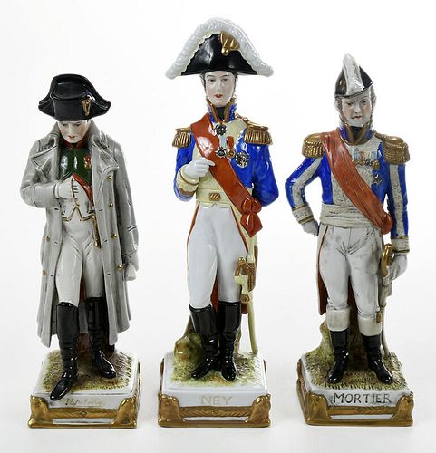 Three Hand Painted Porcelain Napoleonic Figures