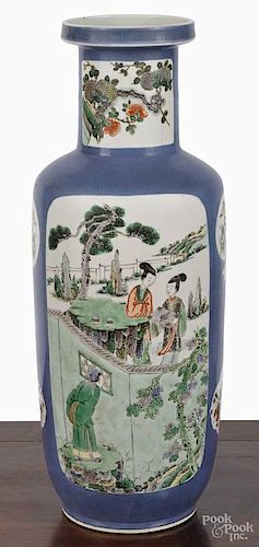 Chinese porcelain blue ground vase, probably Re