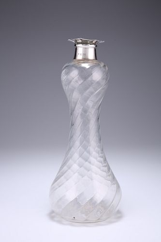 A LATE VICTORIAN SILVER MOUNTED CARAFE, by William Hutton &