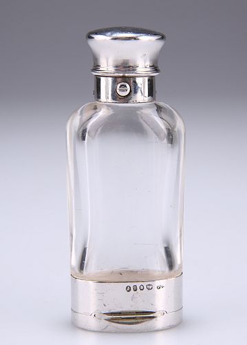 A VICTORIAN SILVER-MOUNTED VINAIGRETTE AND GLASS SCENT BOTT