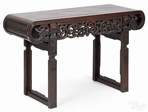 Chinese carved hardwood altar table, ca. 1910,