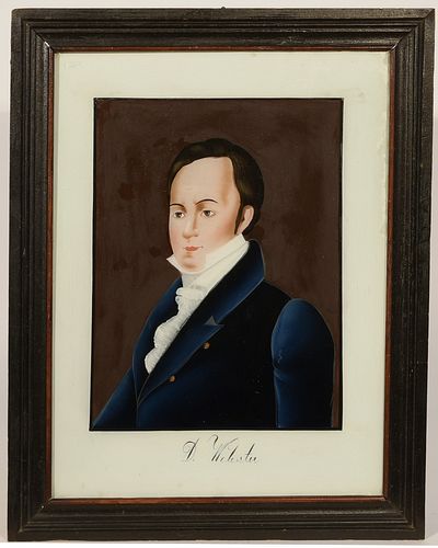 Fine Reverse Glass Portrait of Daniel Webster
