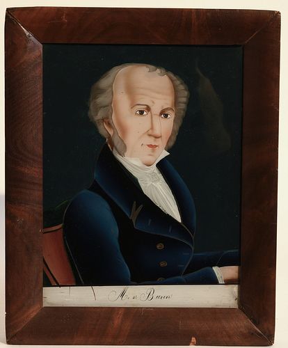 Reverse Portrait on Glass of Martin Van Buren