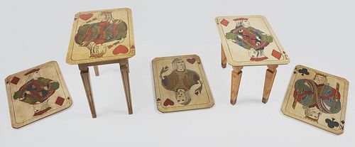 Three Suit of Card Plaques with Matching Tables