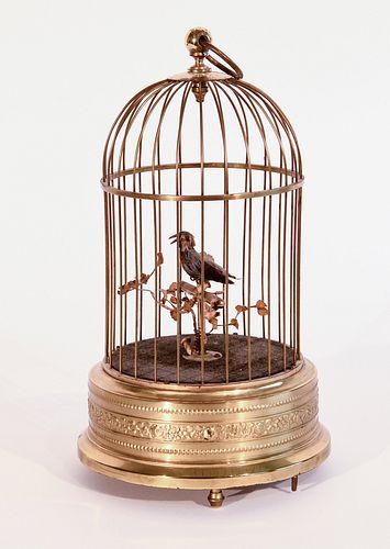 Brass Birdcage Music Box