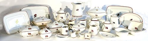 Large Lot of Early Tea Leaf Serving Pieces