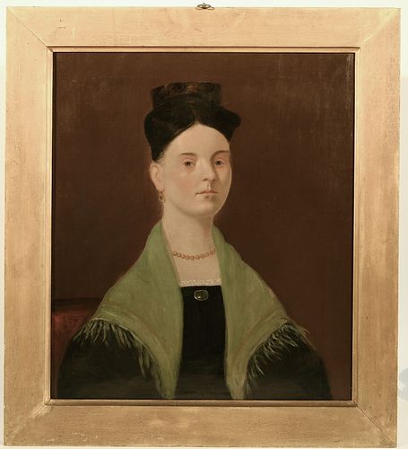Portrait of Lady with Shawl and Coral Necklace