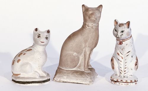 Three Chalkware Cats