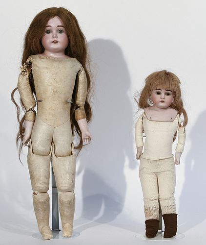 Two Antique Bisque Head Dolls