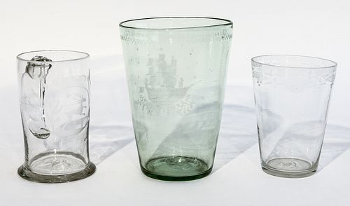 Three Early Blown Glass Vessels