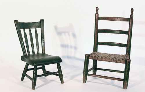 Two Primitive Child's Chairs