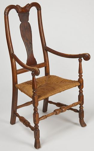 Queen Anne Spanish Foot Arm Chair