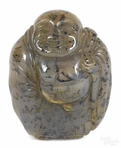 Chinese carved agate Buddha, 2 1/2'' h.