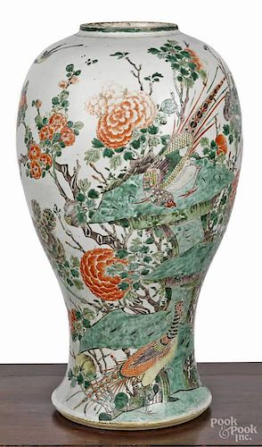 Large Chinese famille verte porcelain meiping, 1