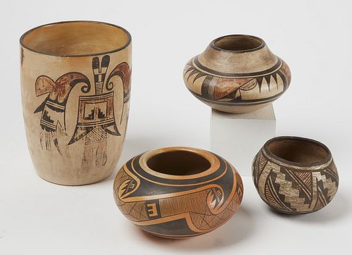 Four Pieces Native American Pottery