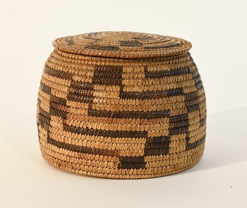 Pima Native American Covered Basket