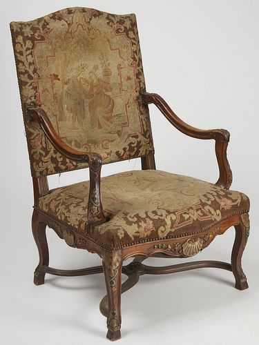 European Armchair with Needlepoint Upholstery