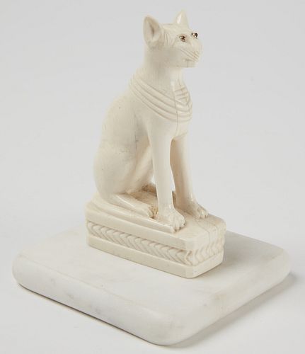 Carved bone Egyptian Cat