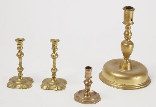 Early Brass Candlestick Lot