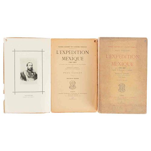 Gaulot, Paul. L'Expédition du Mexique (1861 - 1867). D'après les Documents et Souvenirs de Ernest Louet. Paris, 1906. Piezas: 2.
