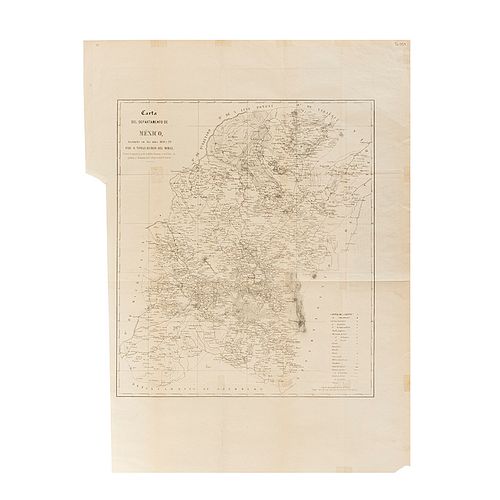 Moral, Tomás Ramón del. Carta del Departamento de México, Levantado en los Años 1828 y 29. México, ca. 1829. Plano litográfico.