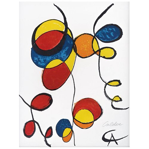 ALEXANDER CALDER, Spirales, 1974, Signed on plate and spurious signature in pencil, Lithograph without print number, 14.5 x 11" (37 x 28 cm)