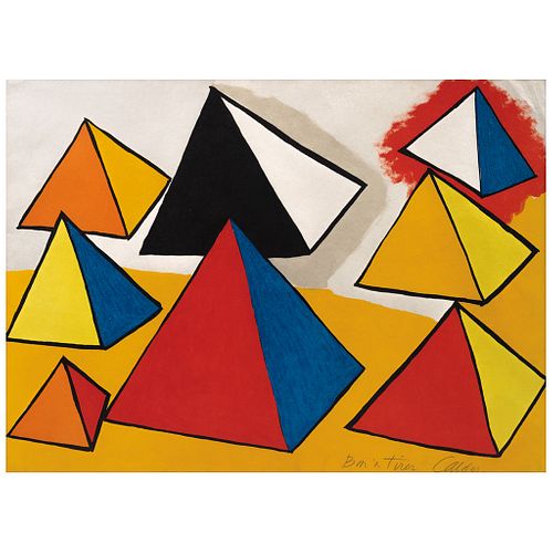 ALEXANDER CALDER, Composition IX, from the series Elementary Memory, 1976, Signed, Lithograph, Bon a tier Japanese paper, 20 x 27.9" (51 x 71 cm)
