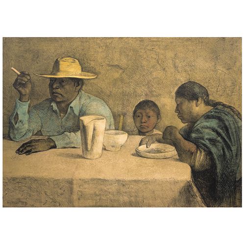 FRANCISCO ZÚÑIGA, La comida, Signed and dated 1980, Lithograph in 6 colors 113 / 125, 24.4 x 31.4" (62 x 80 cm), Document